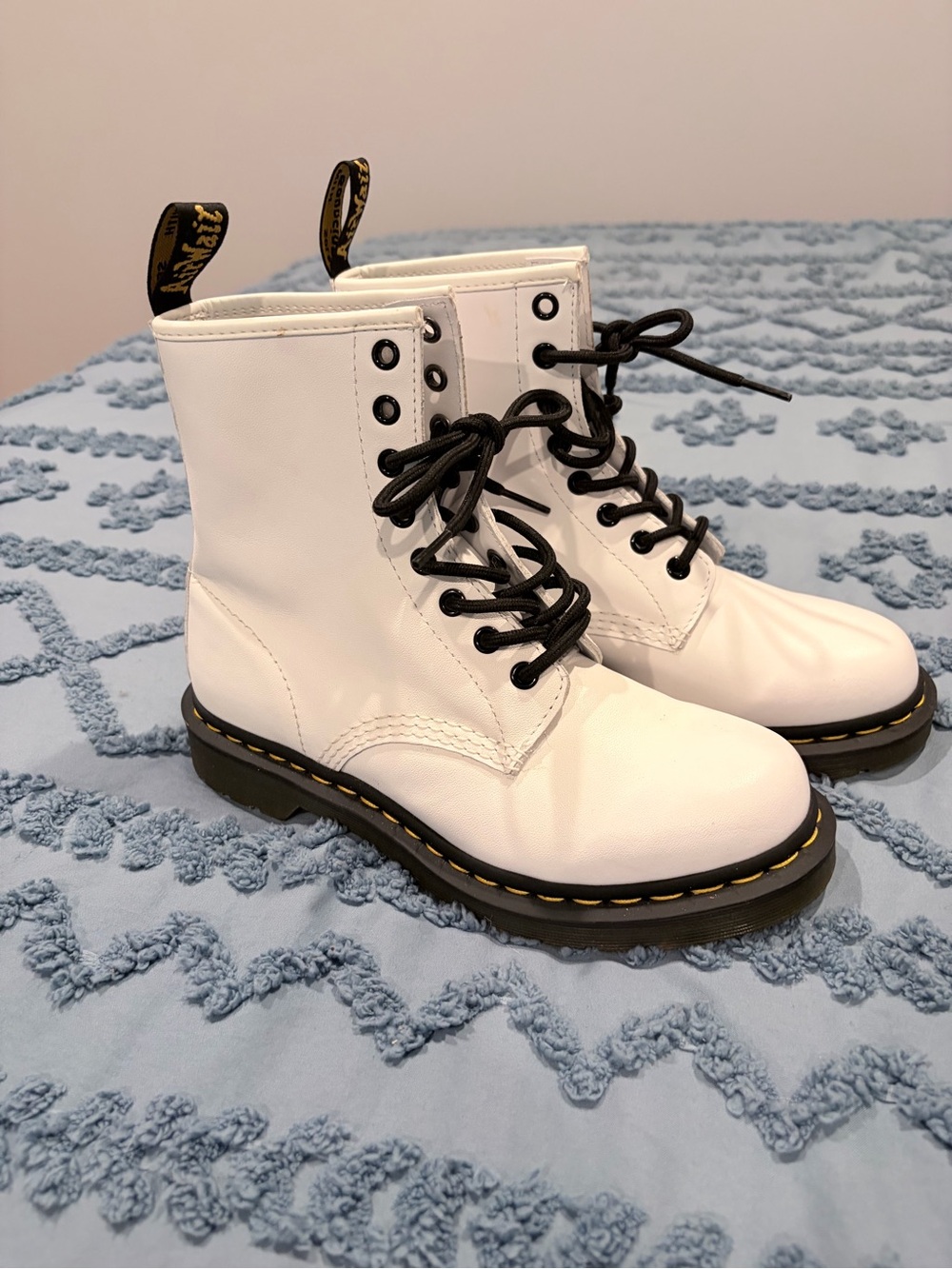 Dr. Martens 1460 White Smooth Leather Combat Boots Women’s 7 EU 38 - Picture 5 of 9
